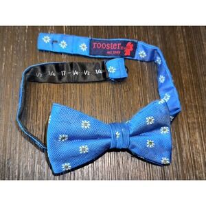Rooster Est 1949 Blue Floral Bow Tie Adjustable Neckband Men's Neckwear‎